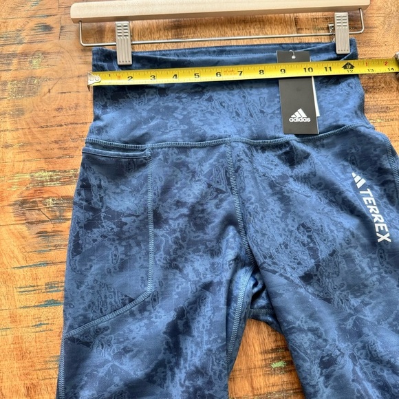 ADIDAS TERREX Skinny Workout Leggings Pants Multi in Navy Dusty Blue Size Small - Picture 11 of 16